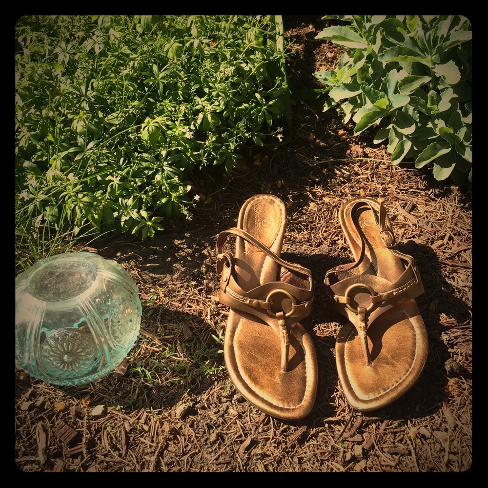Gold heel sandals